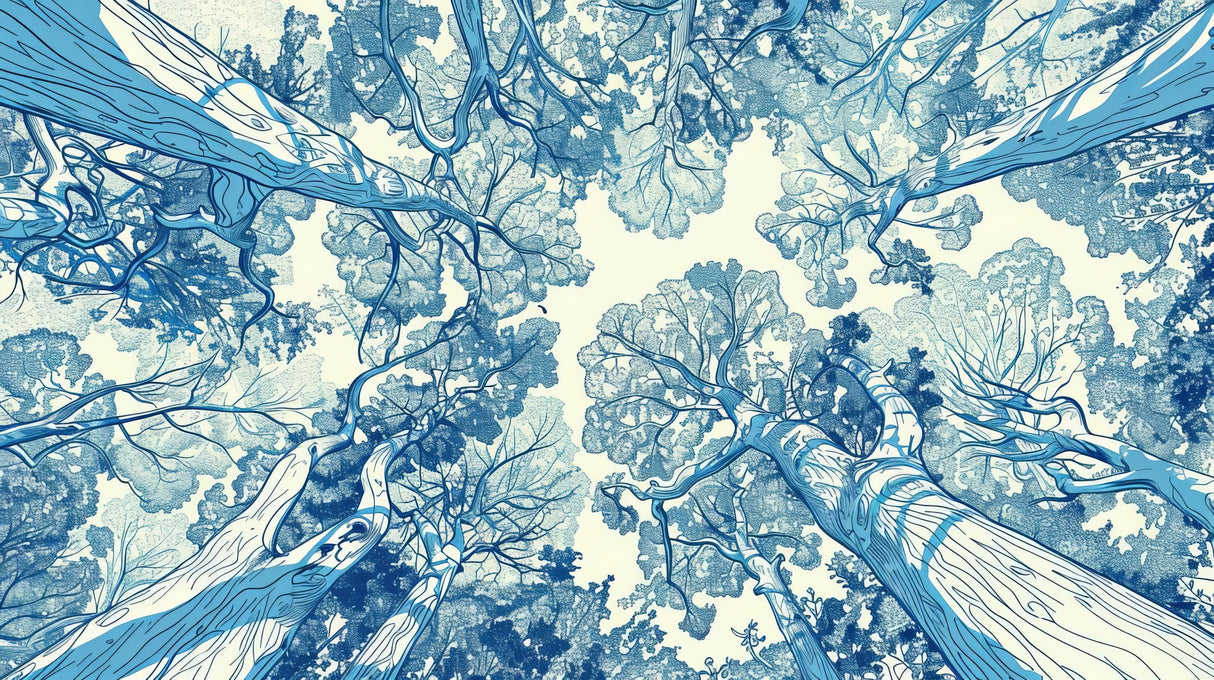 Blue Forest Canopy design file showing intricate branch pattern and color detail
