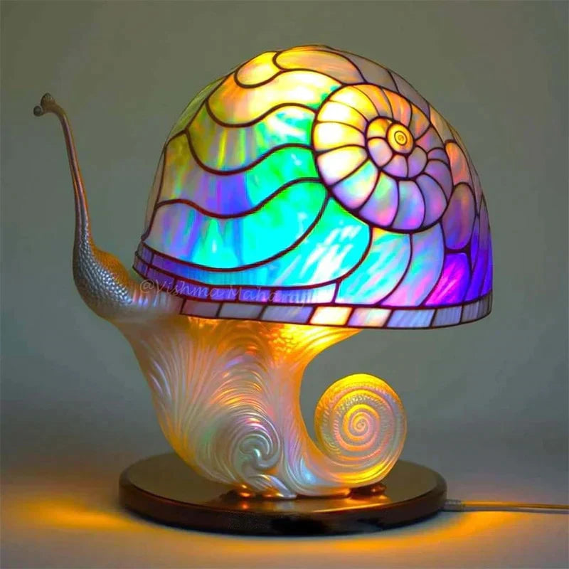 Stained Glass Table Lamp  Mushroom Floral Art Design - Product detail 5