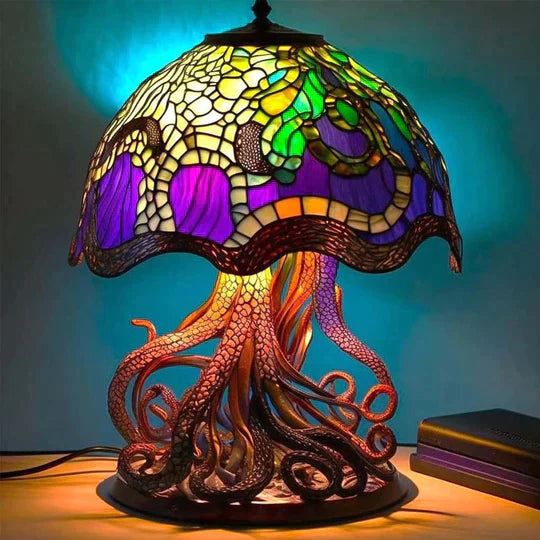 Stained Glass Table Lamp  Mushroom Floral Art Design - Product detail 8