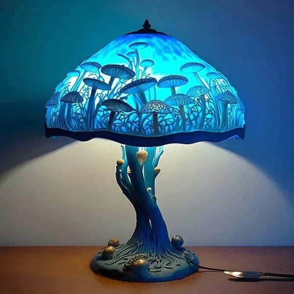 Stained Glass Table Lamp  Mushroom Floral Art Design - Product detail 9