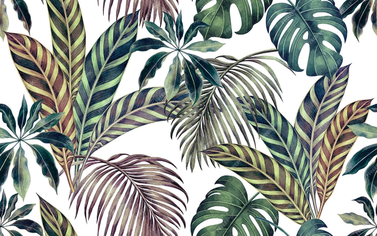 Monstera and palm leaves design file showing intricate leaf pattern detail
