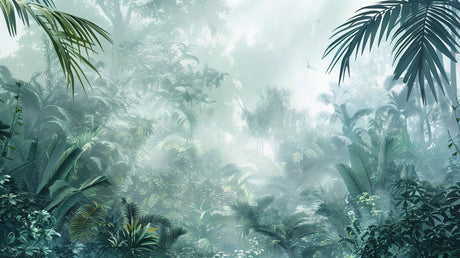 Tropical forest design file showing detailed misty green paradise pattern