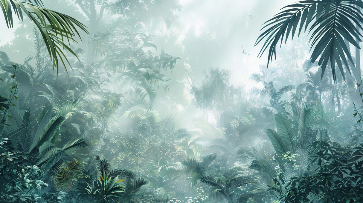 Tropical forest design file showing detailed misty green paradise pattern