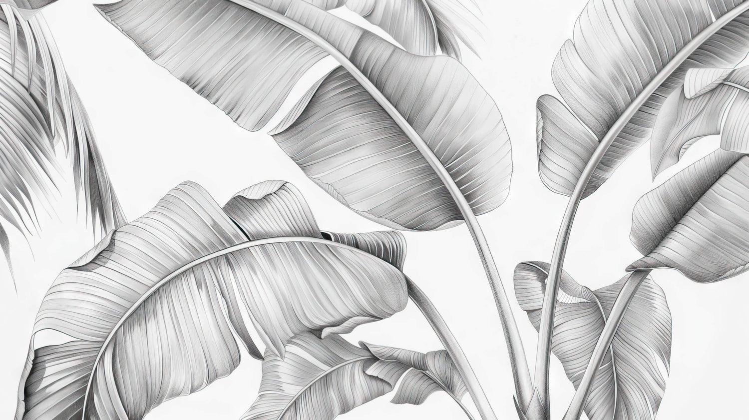 Black and white tropical leaf design file showing intricate botanical pattern detail