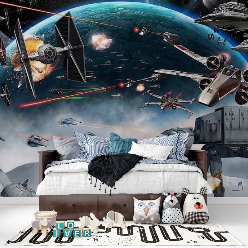 3D botanical wallpaper featured in master bedroom with natural lighting