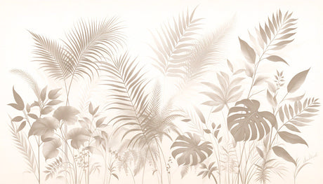Beige Palm and Monstera Wallpaper design file showing intricate leaf pattern and botanical details