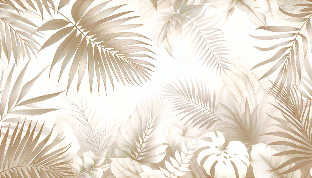 Beige palm leaves design file showing detailed botanical pattern and texture