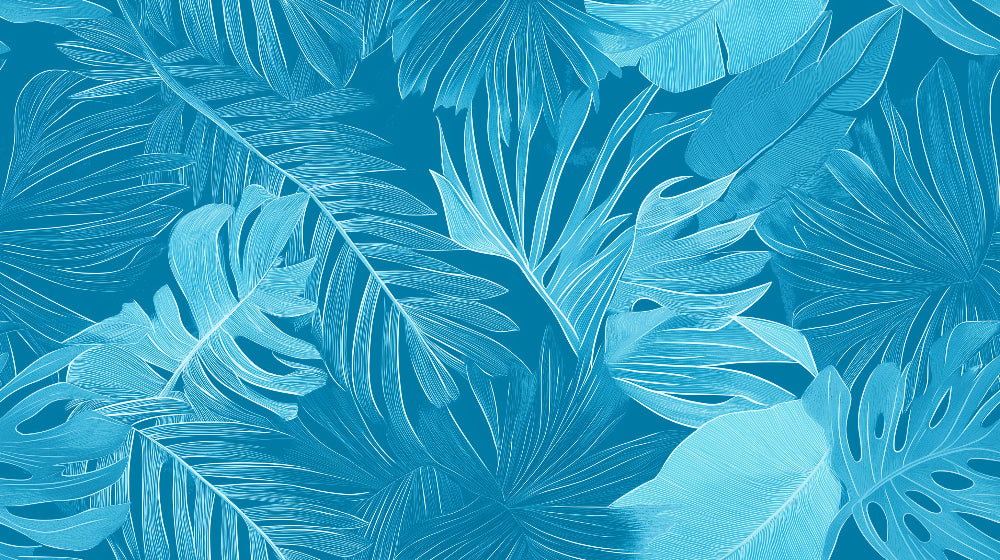 Tropical blue Monstera leaf pattern design file showing detailed botanical artwork