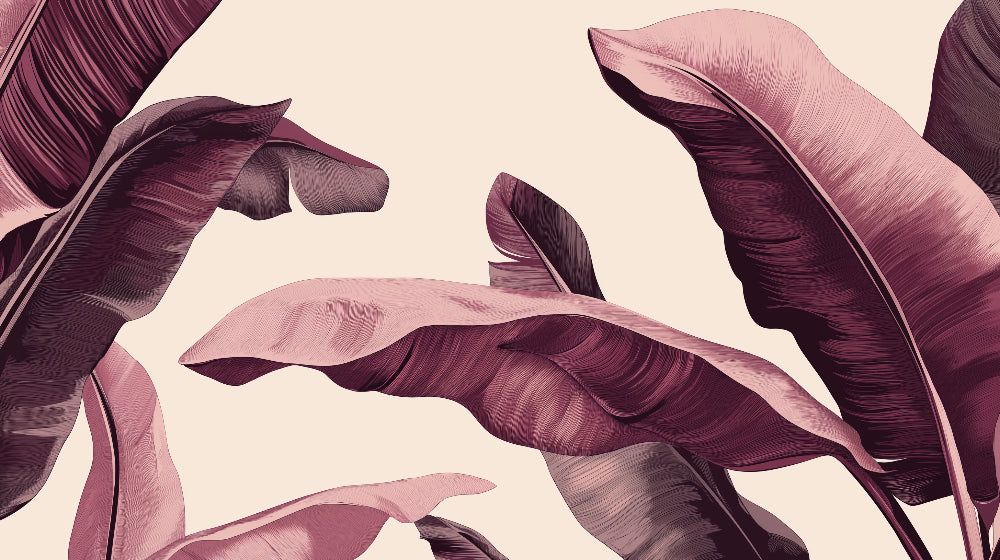 Burgundy palm leaves design file showing detailed botanical pattern and rich wine-colored tones