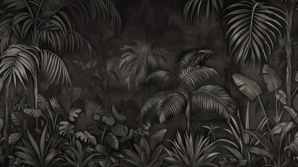 Dark palm leaves pattern design file showing intricate leaf details and rich contrasts