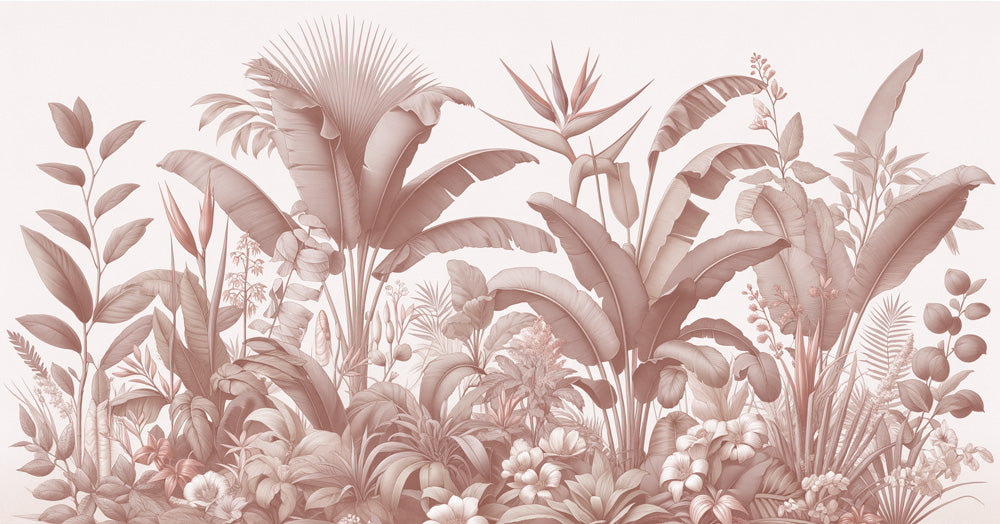 Rose gold tropical palm leaves design file showing intricate botanical pattern details