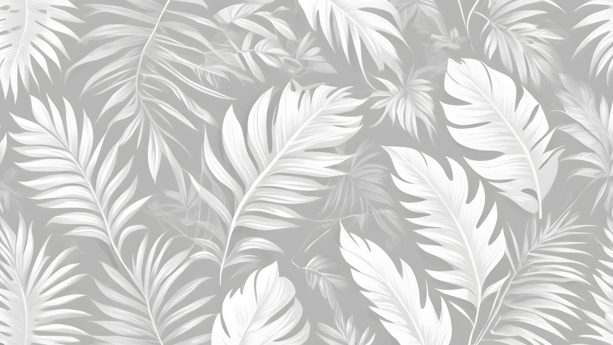Elegant grey palm leaves design file showing detailed pattern and texture