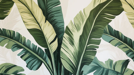 Large banana leaf design file showing detailed emerald and sage green tropical pattern on white background