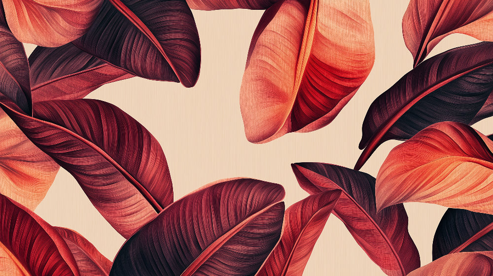 Large red leaves design file showing detailed botanical pattern and rich burgundy tones