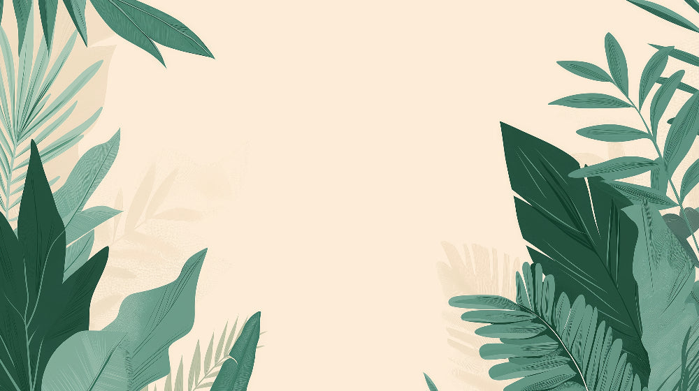Tropical foliage wallpaper design file showing detailed beige and green botanical pattern