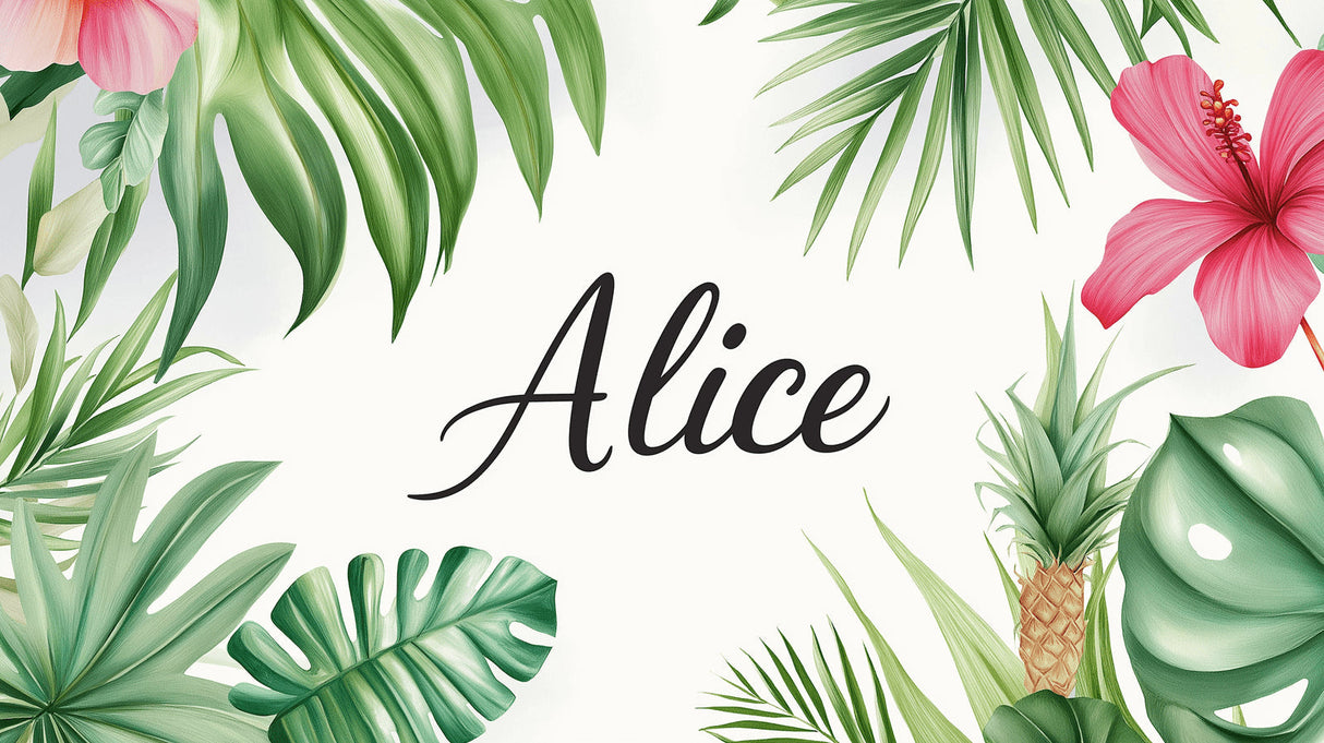 Tropical wallpaper design file with detailed monstera leaves and hibiscus pattern on white background