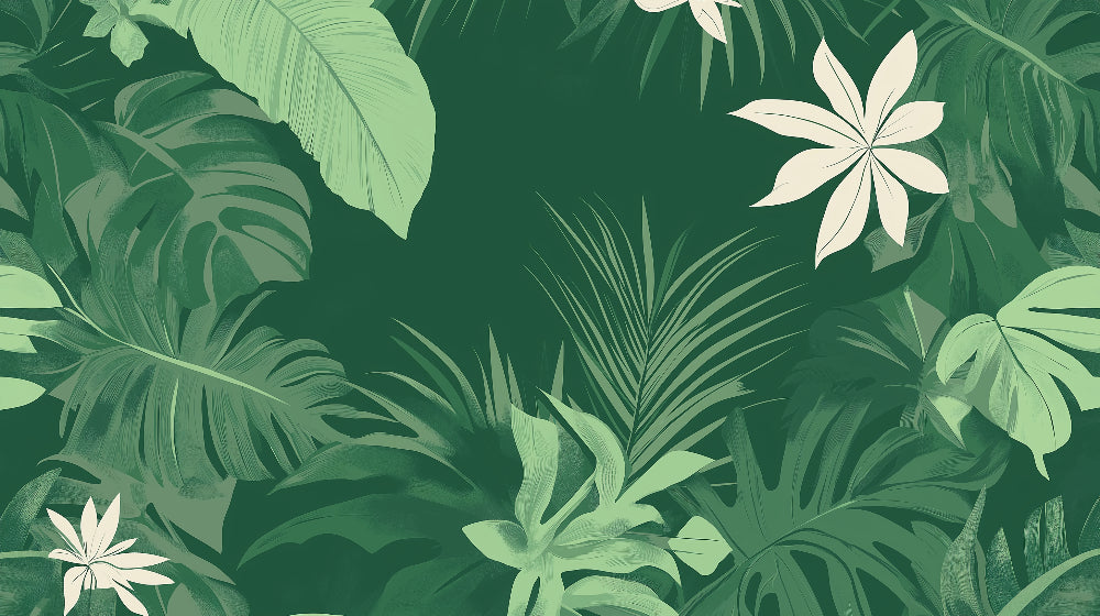 Monstera and palm leaves wallpaper design file showing detailed botanical pattern