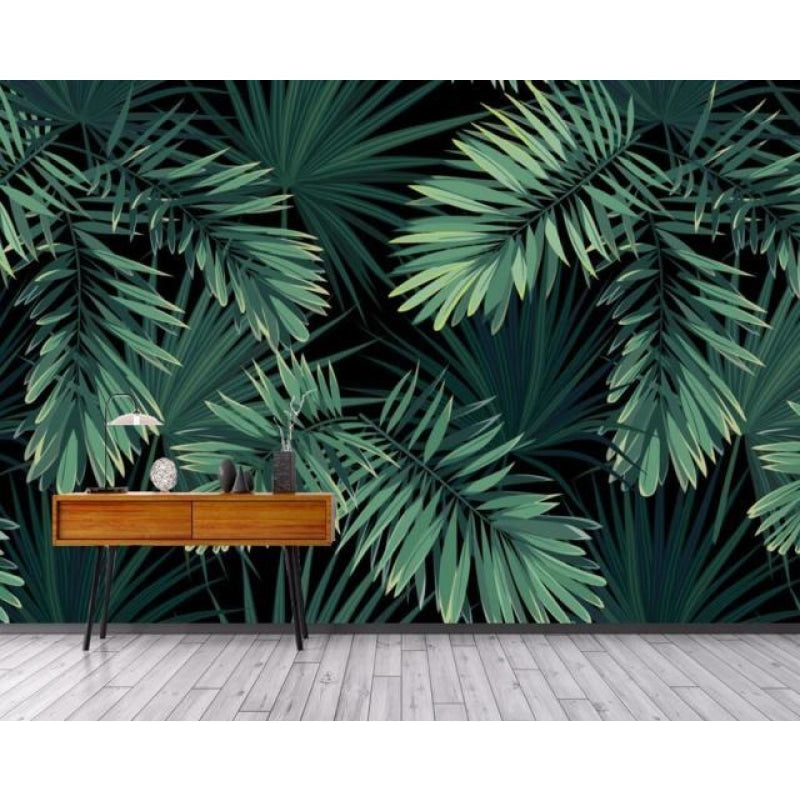 Monstera wallpaper making statement in restaurant interior