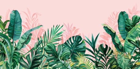 Monstera leaves on pink background design file showing detailed leaf pattern