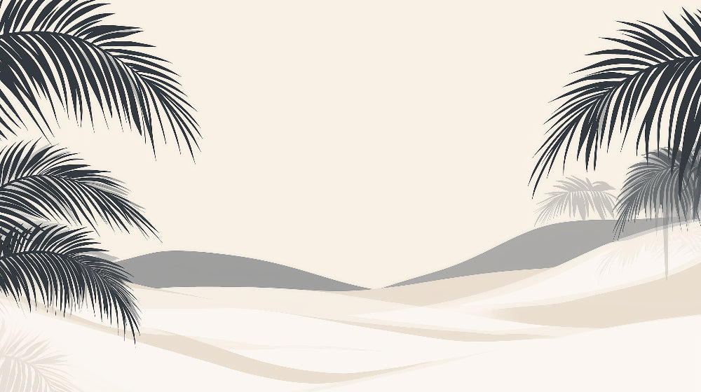 Palm Dunes minimalist design file showing detailed palm silhouettes and gentle dune patterns