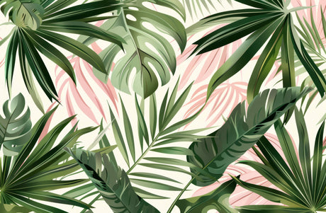 Pink and green monstera leaves design file showing detailed leaf pattern and texture