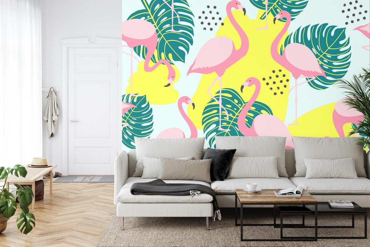 Tropical Flamingo and Monstera design file showing intricate pattern details and vibrant colors