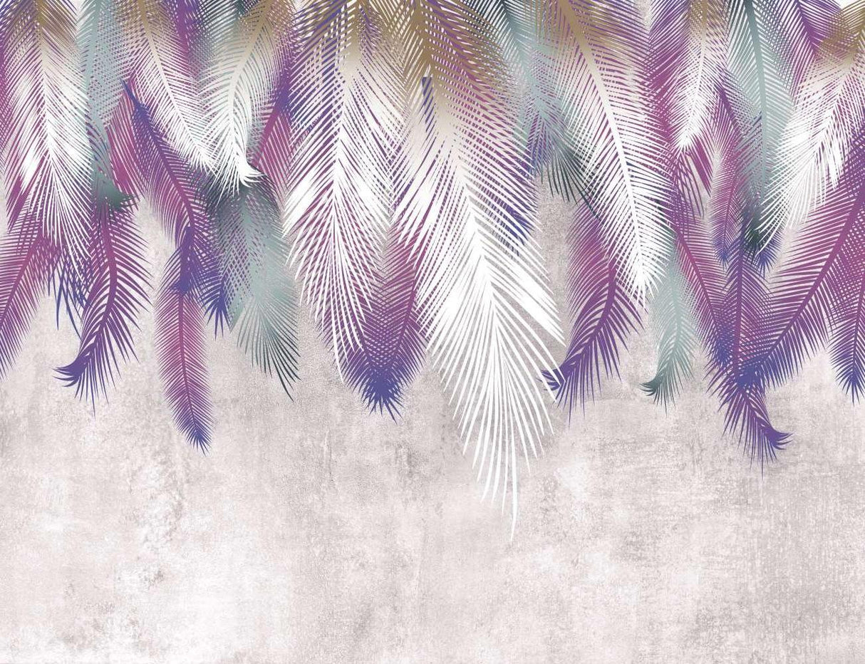 Purple Palm Leaves pattern design file showing detailed leaf motifs and color gradients