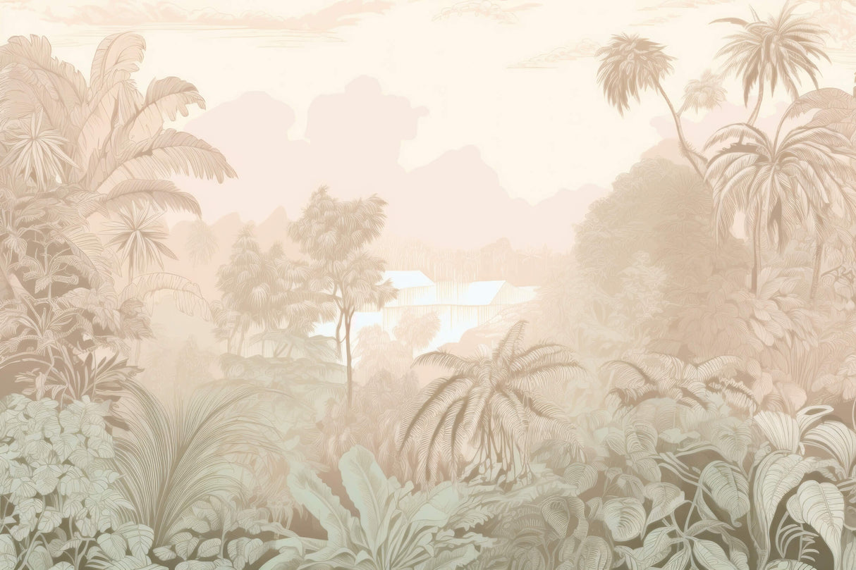 Tropical palm tree landscape design file showing full pattern and color details
