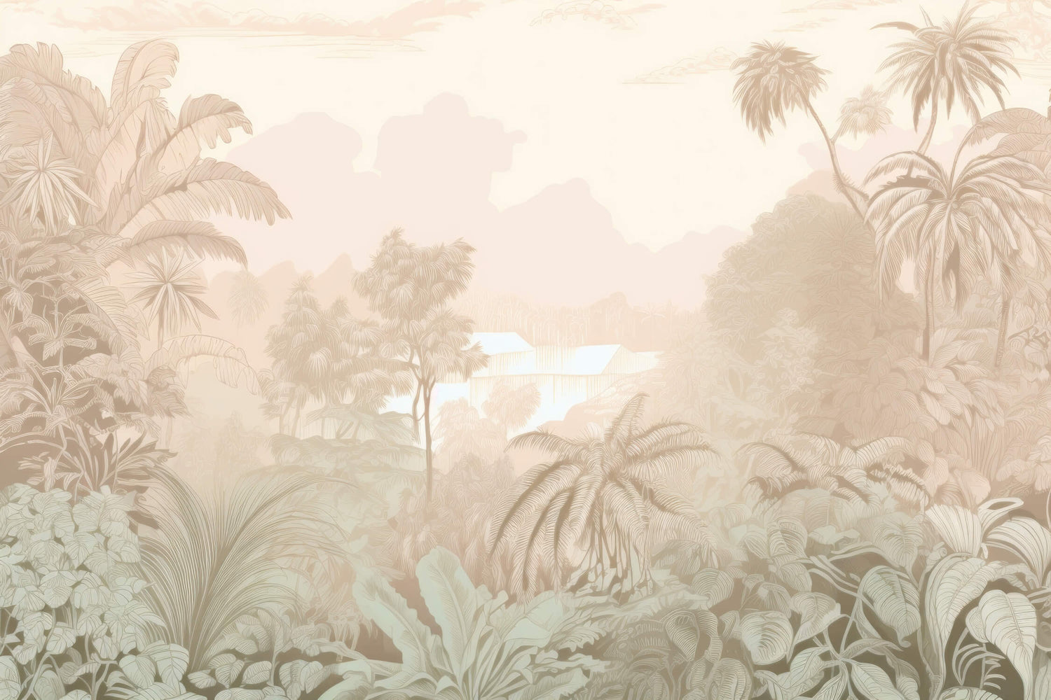 Tropical palm tree landscape design file showing full pattern and color details