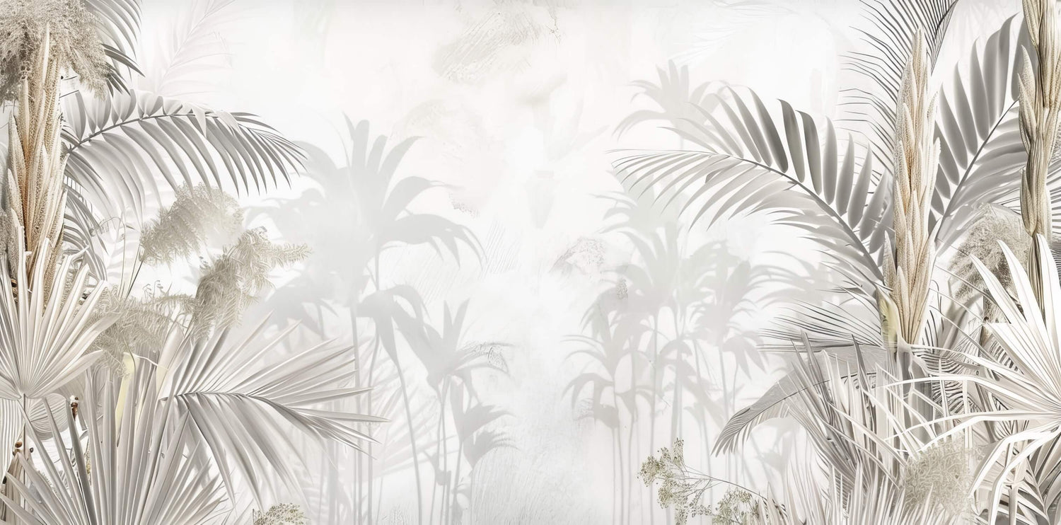 Design file of tropical palm leaves pattern showing intricate details and exact color palette