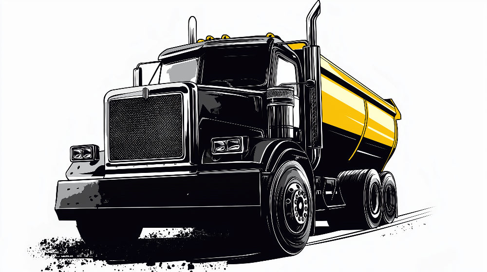 Black and yellow truck mural wallpaper design file showing detailed industrial pattern
