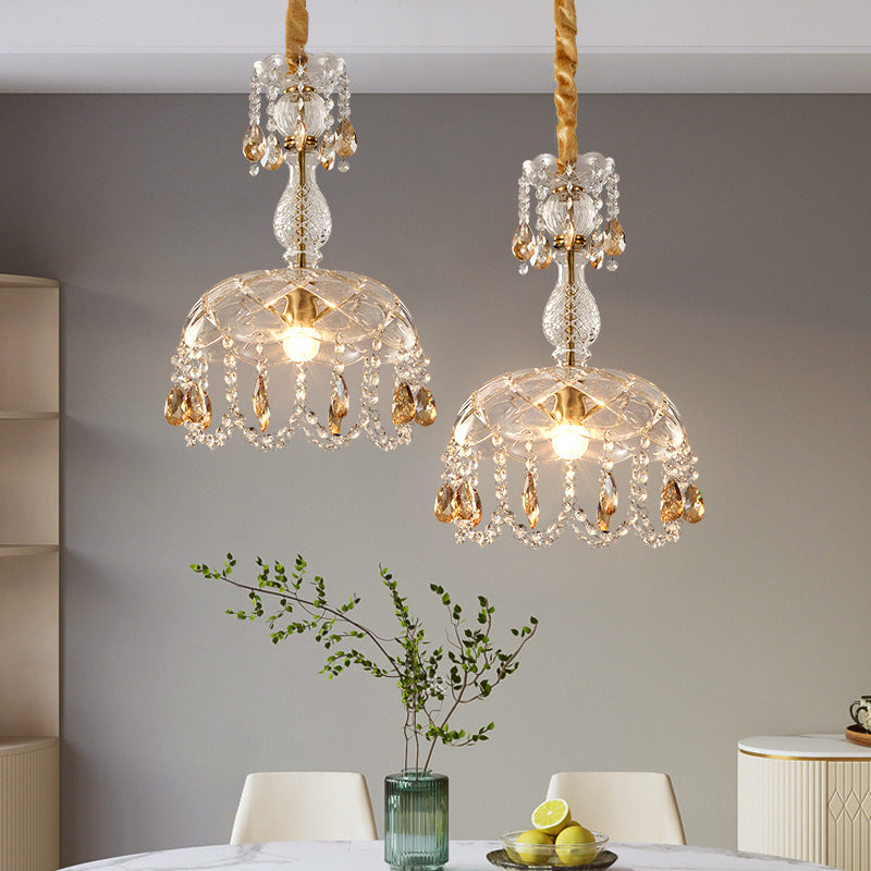 Crystal Pendant Chandelier Amber Drop Glass Design - Product detail 4