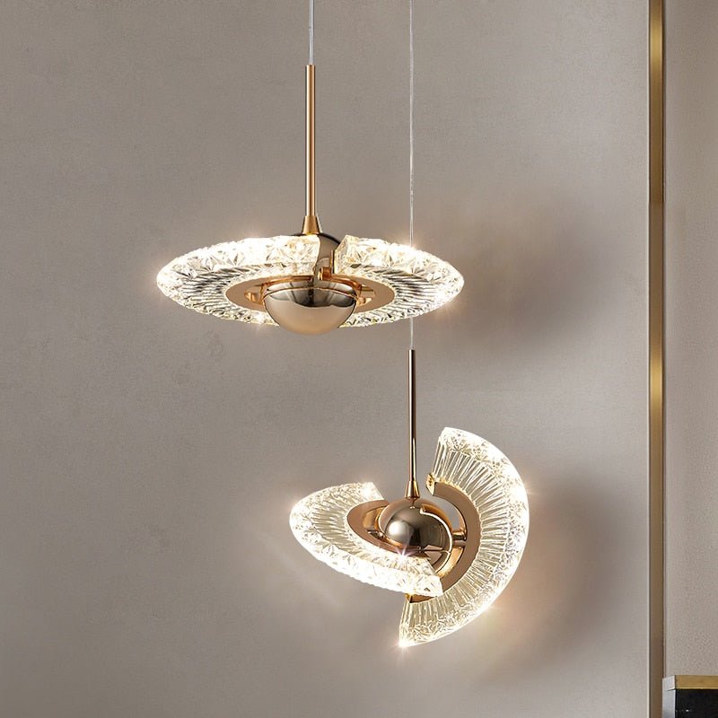 Modern UFO Pendant Light  Crystal Acrylic Design - Detailed view