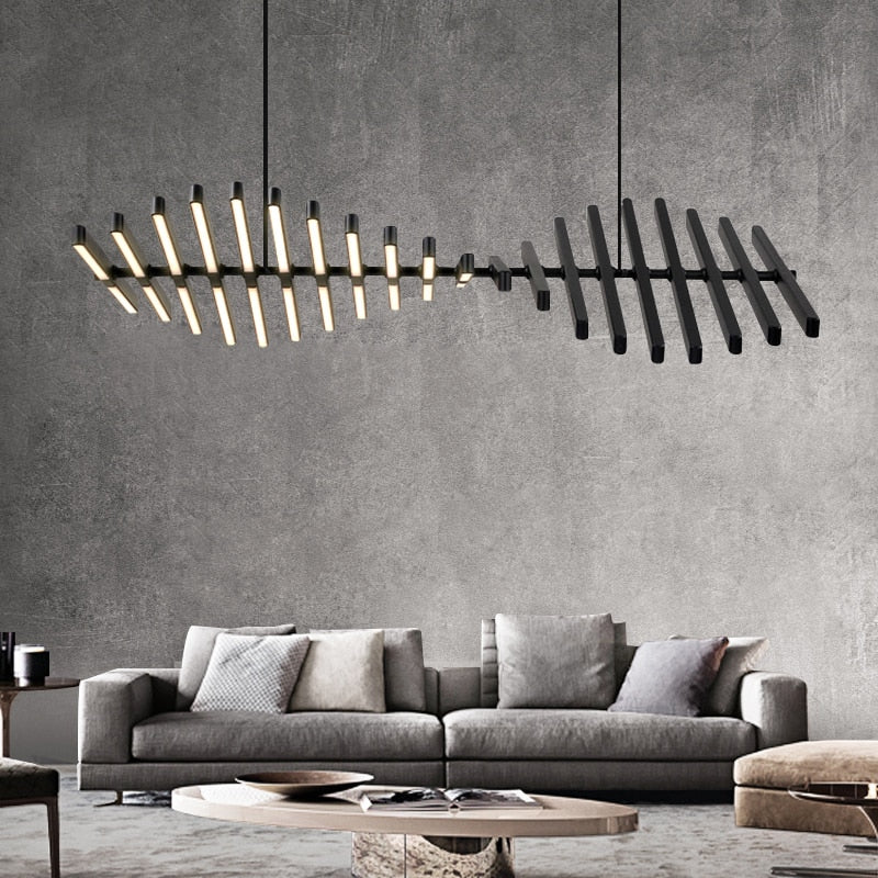Modern LED Chandelier Abstract Fishbone Design - Product detail 9