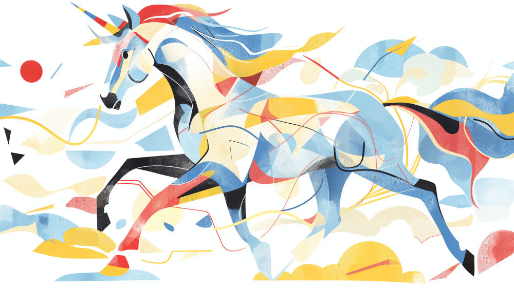 Abstract Geometric Unicorn Wallpaper design file showing vibrant pattern and artistic details