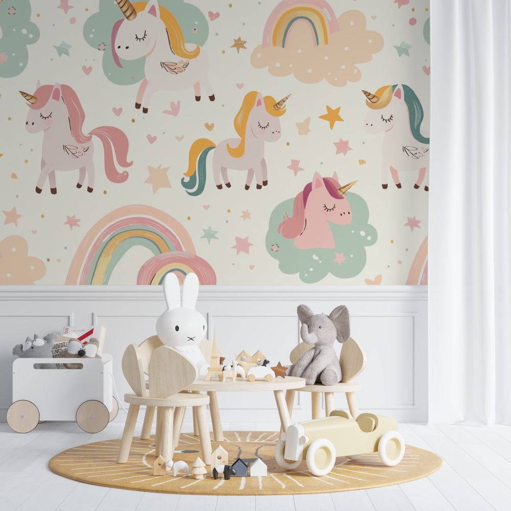 Sweet unicorn wall design transforming a cozy reading nook