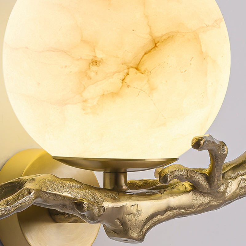 Modern Marble Wall Light Brass Branch Design - Product example