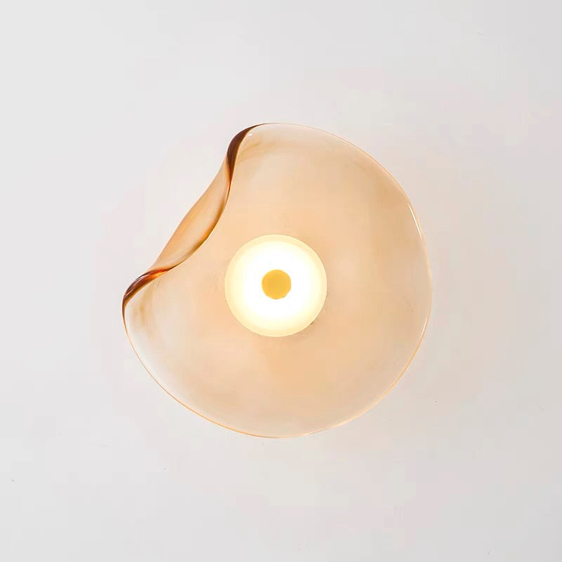 Modern LED Wall Sconce Amber Smoked Glass Design - Product detail 7