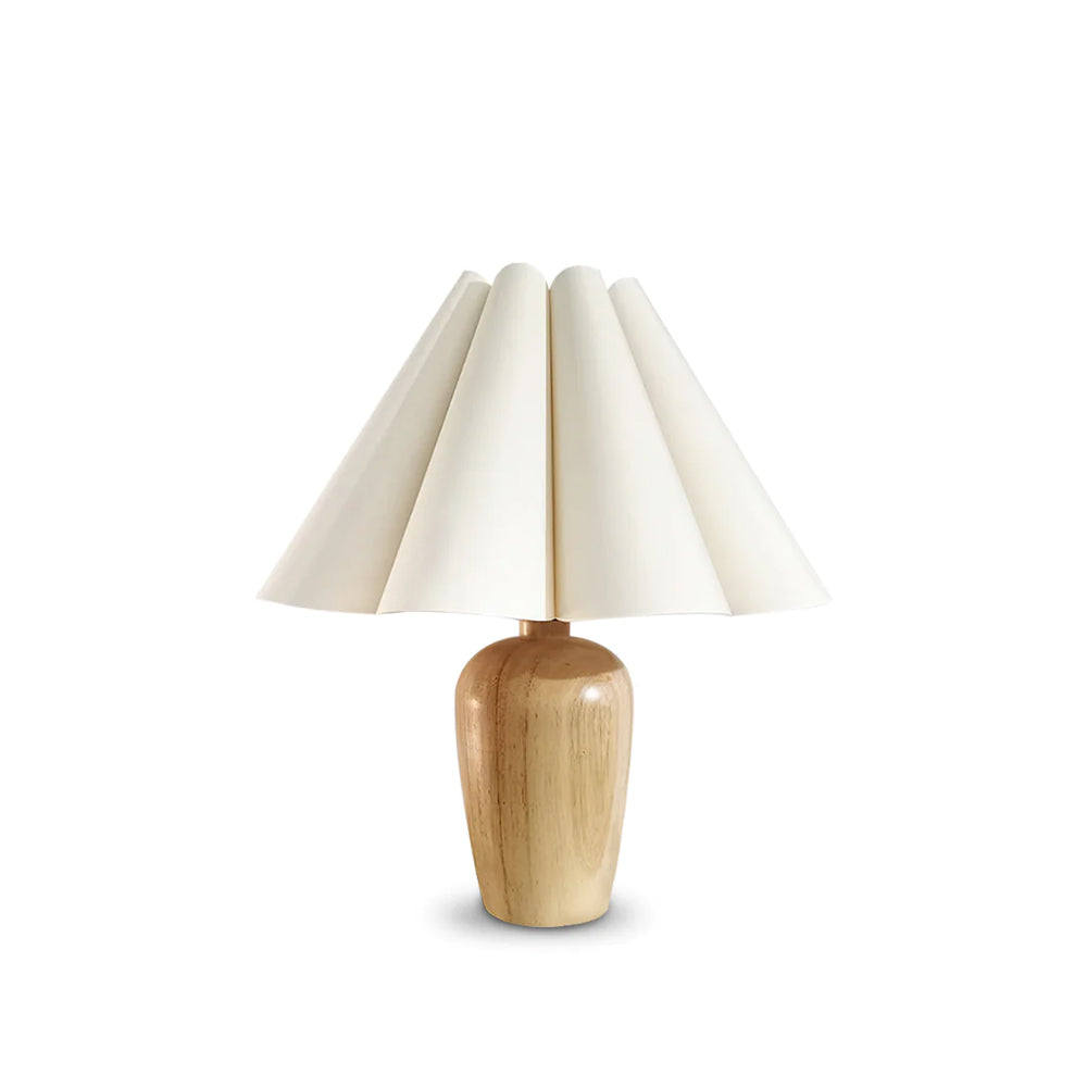 Vintage Table Lamp Pleated Shade Wood Base - Product detail 13