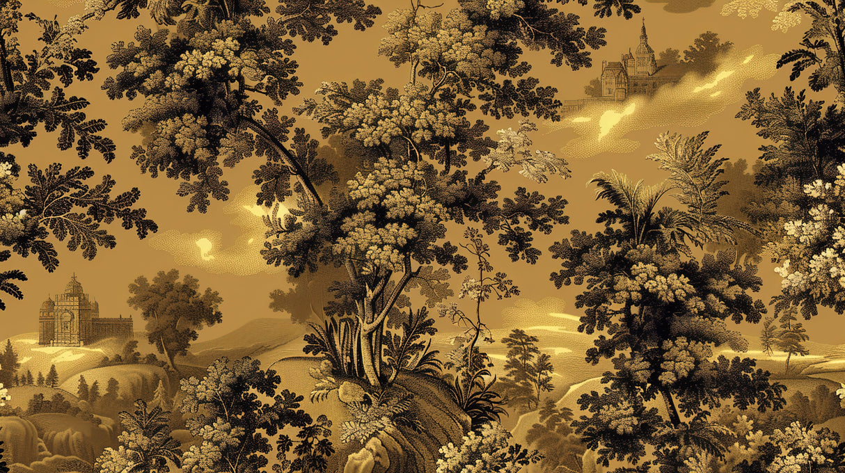 Golden Forest design file showing intricate tree details and metallic finish pattern