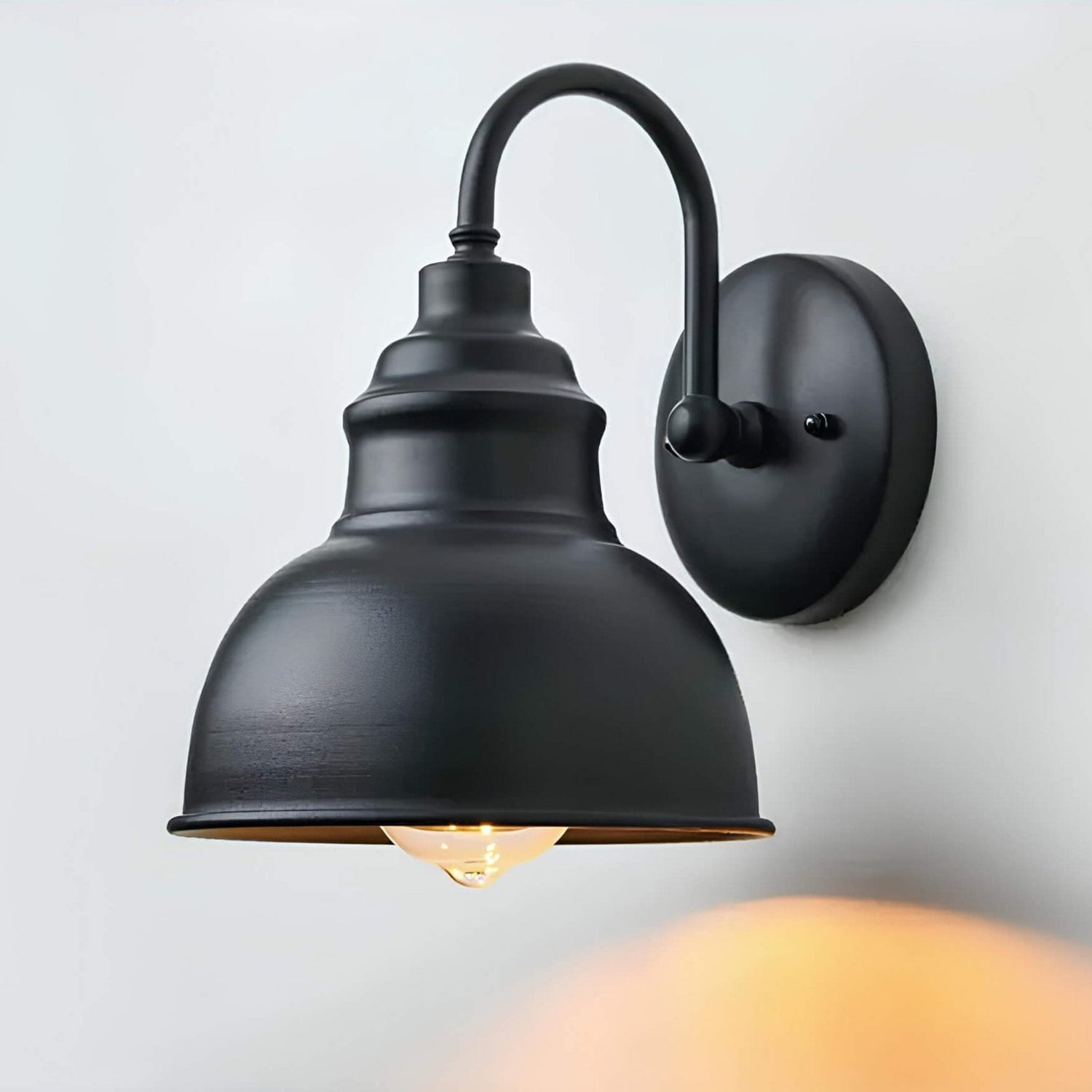 Industrial Outdoor Wall Light  Vintage Dome Sconce in Aged Bronze - Product detail 4