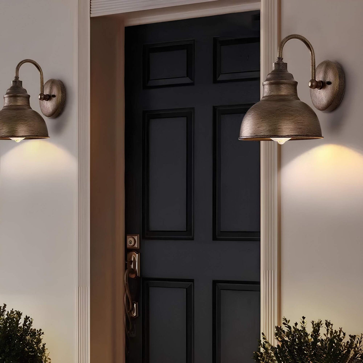 Industrial Outdoor Wall Light  Vintage Dome Sconce in Aged Bronze - Product detail 8