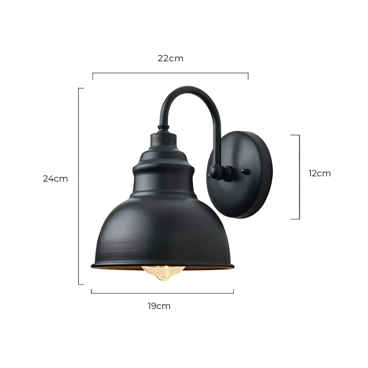 Industrial Outdoor Wall Light  Vintage Dome Sconce in Aged Bronze - Product detail 5
