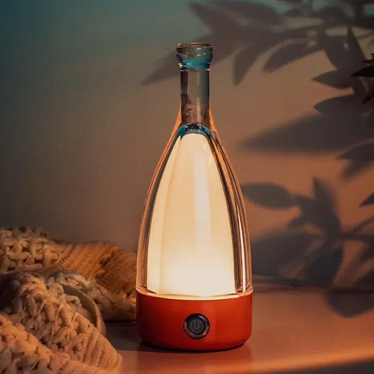 Wine Bottle Table Lamp Glass LED Touch Control - Product example