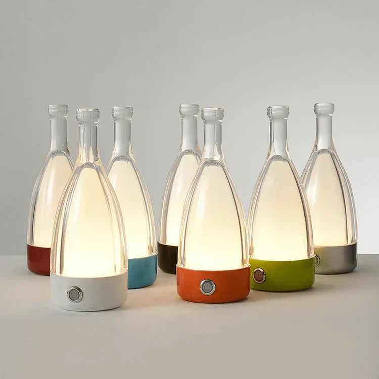 Wine Bottle Table Lamp Glass LED Touch Control - Detailed view