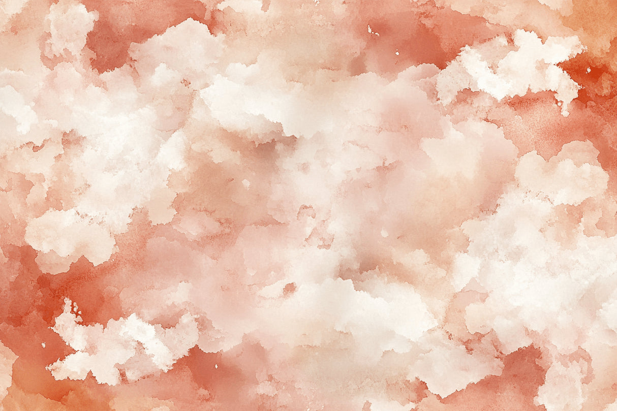 Watercolor cloud pattern design file showing fluid terracotta tones