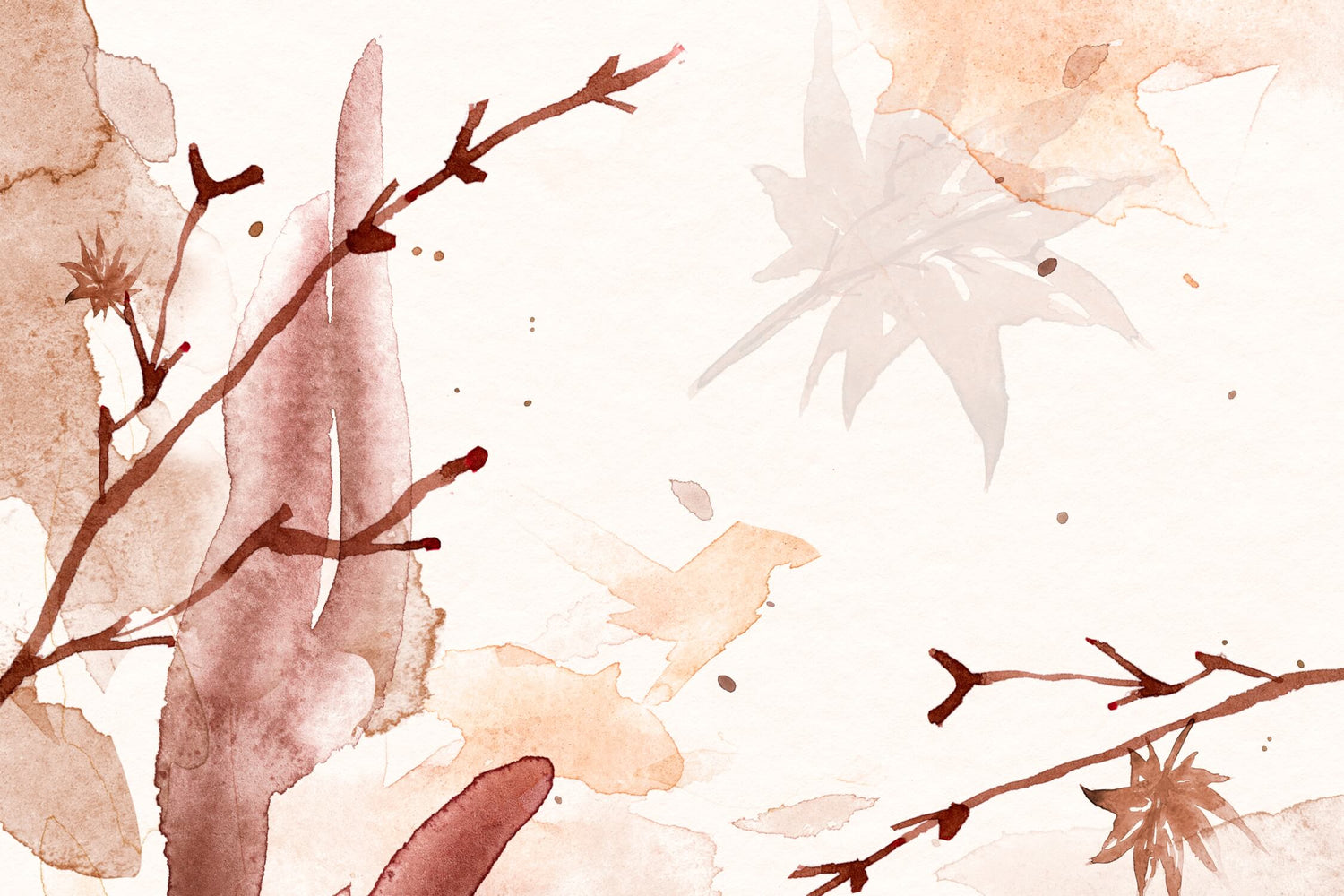 Watercolor botanical design file showing delicate terracotta pattern and artistic details