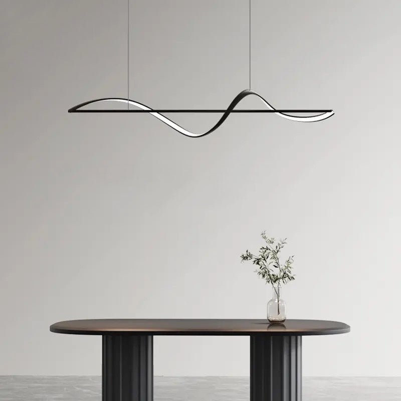 Modern LED Pendant Light Wave Design Linear Suspension - Product example