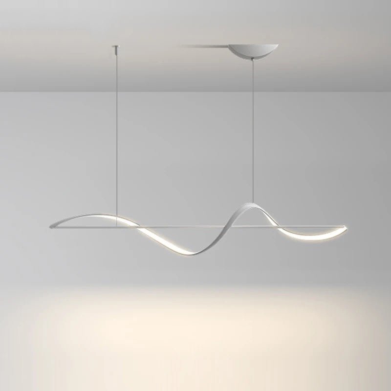 Modern LED Pendant Light Wave Design Linear Suspension - Product detail 7