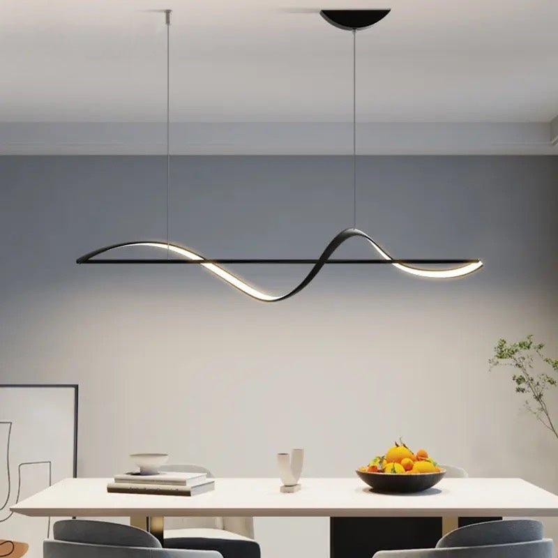 Modern LED Pendant Light Wave Design Linear Suspension - Product detail 4